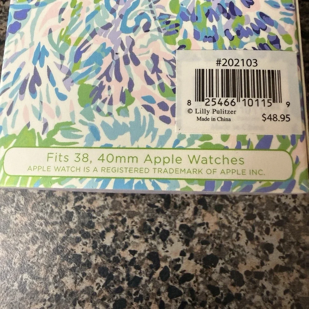 Lilly Pulitzer Leather Apple Watch Strap Band 38mm/40mm Shell Of A Party Multi